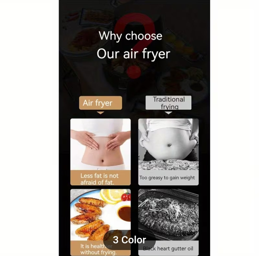 “Air Fryer 6L – Multifunctional, Large Capacity, Oil-Free Cooking”