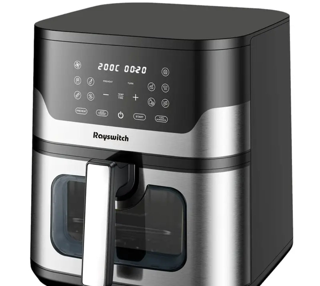 Rayswitch 8.5L Air Fryer Oven – 10-in-1 Family Multi Cooker | 1700W, Digital Display, Non-Stick Basket & View Window | Healthy Oil-Free Cooking (SA Plug)